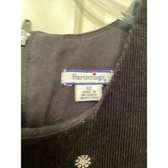 Hartstrings Sz 12 Black Corduroy Skater‎ Snowflake  Girl’s Dress Jumper - Picture 6 of 6